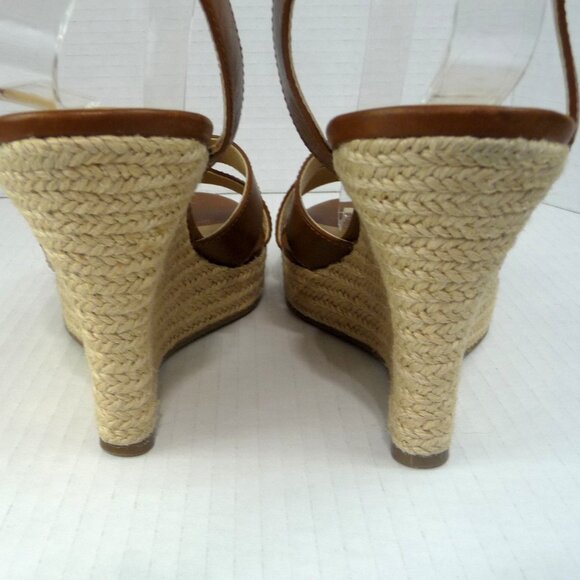 MICHAEL KORS LEATHER ESPADRILLE WEDGE 8.5 - Picture 7 of 12